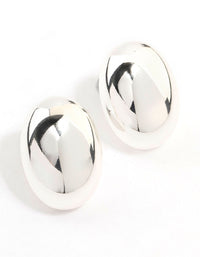 Silver Plated Oval Stud Earrings - link has visual effect only