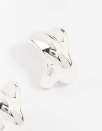 Silver Plated X Cross Stud Earrings - link has visual effect only