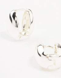 Silver Plated Bubble Huggie Hoop Earrings - link has visual effect only