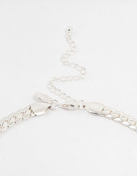 Silver Plated Flat Curb Chain Necklace - link has visual effect only