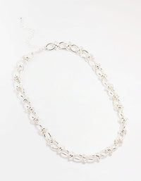 Silver Plated Knotted Chain Necklace - link has visual effect only