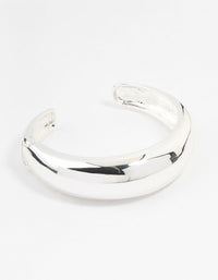 Silver Plated Round Wrist Cuff Bracelet - link has visual effect only