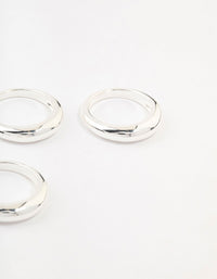 Silver Plated Medium Dome Rings 3-Pack - link has visual effect only