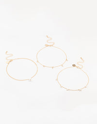 Gold, Pearl & Diamante Droplet Chokers 3-Pack - link has visual effect only