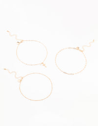 Gold Ball Chain Cross Chokers 3-Pack - link has visual effect only