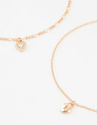 Gold Diamante & Heart Locket Choker 3-Pack - link has visual effect only