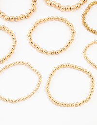 Gold Multiple Sized Ball Bracelets 8-Pack - link has visual effect only