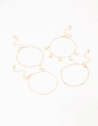 Gold Butterfly Drop Bracelets 4-Pack - link has visual effect only