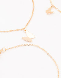 Gold Butterfly Drop Bracelets 4-Pack - link has visual effect only