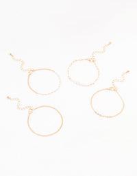 Gold Pearl Paperclip Chain Bracelet 4-Pack - link has visual effect only