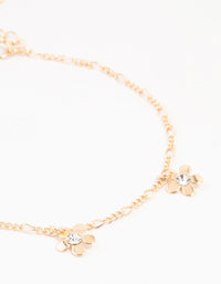 Gold Pearl Flower Drop Anklet 3-Pack - link has visual effect only