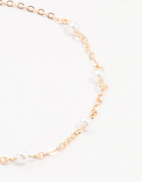 Gold Pearl Diamante Drop Anklets 3-Pack - link has visual effect only