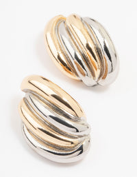 Mixed Metals Large Wrapped Stud Earrings - link has visual effect only