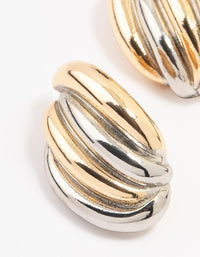 Mixed Metals Large Wrapped Stud Earrings - link has visual effect only