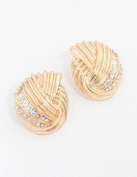 Gold Wrapped Crystal Stud Earrings - link has visual effect only