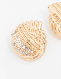 Gold Wrapped Crystal Stud Earrings - link has visual effect only