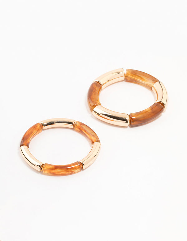 Gold & Resin  Bangles 2-Pack