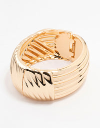 Gold Wrapped Detailed  Thick Wrist Cuff - link has visual effect only