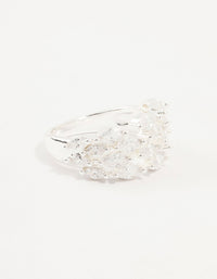 Silver Plated Marquise Cubic Zirconia Open Ring - link has visual effect only