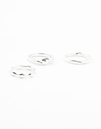 Silver Plated Irregular Stacking Rings 3-Pack - link has visual effect only