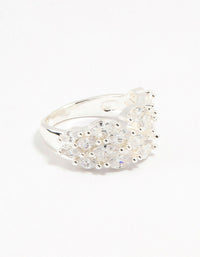 Silver Plated Cubic Zirconia Open Wrapped Ring - link has visual effect only