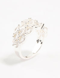 Silver Plated Cubic Zirconia Open Wrapped Ring - link has visual effect only