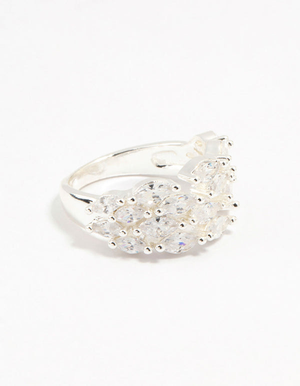 Silver Plated Cubic Zirconia Open Wrapped Ring