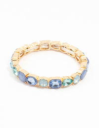 Gold Blue Cluster Bracelet - link has visual effect only