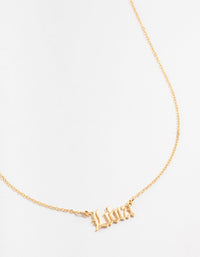 Gold Plated Libra Gothic Script Necklace - link has visual effect only