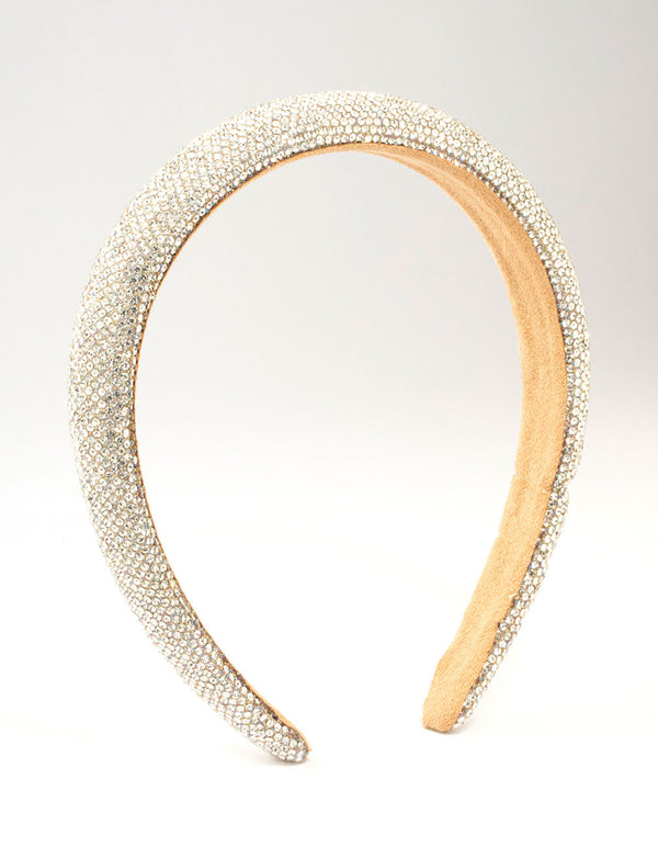 Silver Diamante Thin Mixed Metals Headband