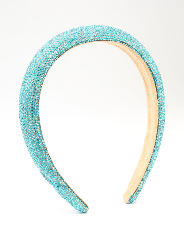 Blue Diamante Thin Mixed Metals Headband