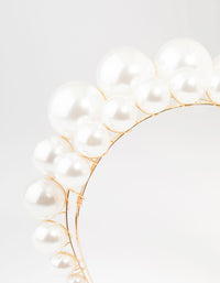 Large 2 Row Pearl Gold Headband - link has visual effect only