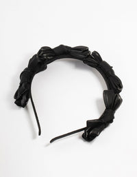 Black Fabric Small Bow Heaband - link has visual effect only