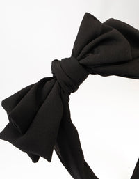 Large Black Fabric Bow Headband - link has visual effect only