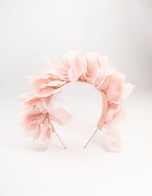 Blush Fabric Flower Layered Headband