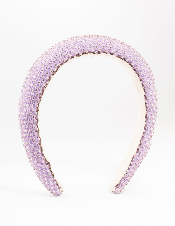 Lilac Diamante Fabric Headband