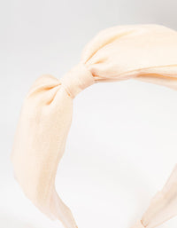 Blush Chiffon Fabric Bow Headband - link has visual effect only