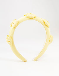 Small Lemon Puffy Bow Headband - link has visual effect only