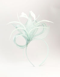 Sky Blue Sinamay  Angled Feather Fascinator - link has visual effect only