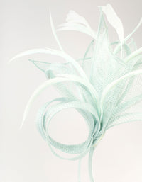 Sky Blue Sinamay  Angled Feather Fascinator - link has visual effect only