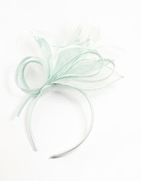 Sky Blue Sinamay  Angled Feather Fascinator - link has visual effect only