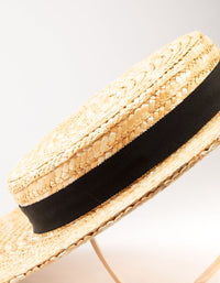 Sinamay Straw Boater Hat Fascinator - link has visual effect only