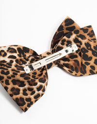 Leopard Print Fabric Bow Clip - link has visual effect only