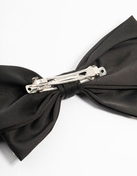 Black Fabric Pearl Bow Clip - link has visual effect only