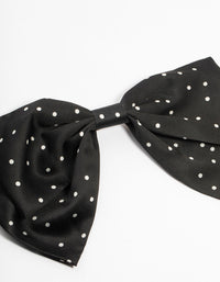 Black Fabric & Polka Dot Bow Clip - link has visual effect only