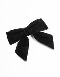 Black Velvet Fabric Bow Clip - link has visual effect only