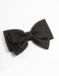 Large Black Fabric Bow Clip - link has visual effect only