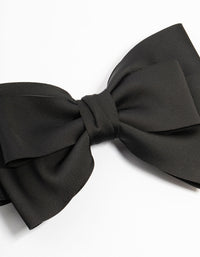 Large Black Fabric Bow Clip - link has visual effect only