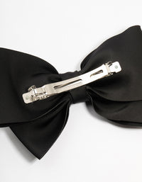 Large Black Fabric Bow Clip - link has visual effect only