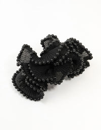 Black Plisse Fabric & Pearl Scrunchie - link has visual effect only